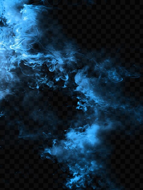 PSD el humo azul sobre un fondo negro