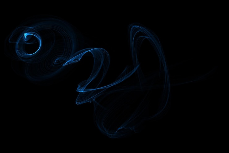 PSD humo azul sobre fondo negro