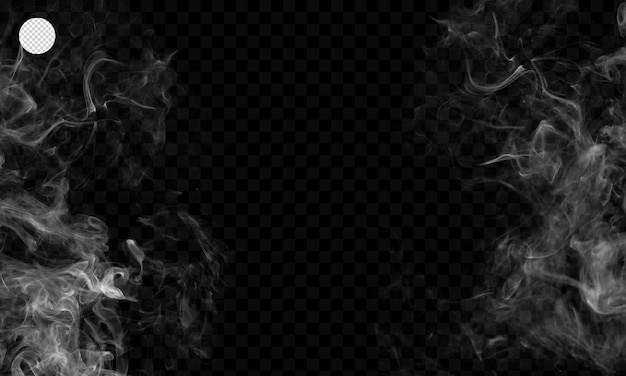 humo blanco aislado sobre fondo negro