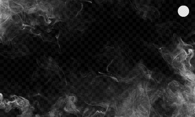 humo blanco aislado sobre fondo negro