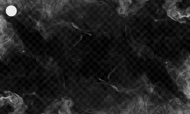humo blanco aislado sobre fondo negro