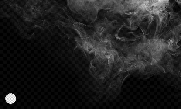 humo blanco aislado sobre fondo negro