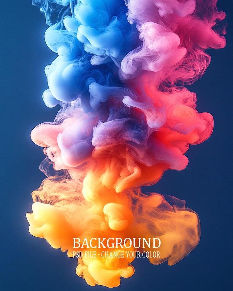PSD humo colorido en el agua