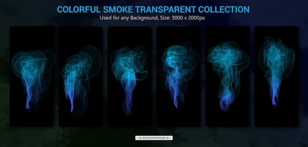 humo colorido fondo transparente