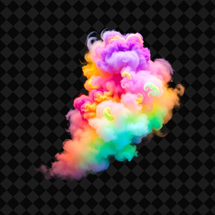 PSD un humo colorido con la palabra " arco iris " en él