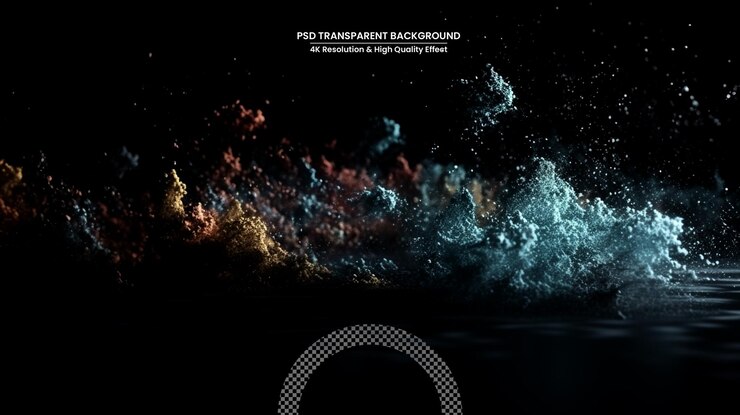 PSD humo colorido sobre fondo oscuro