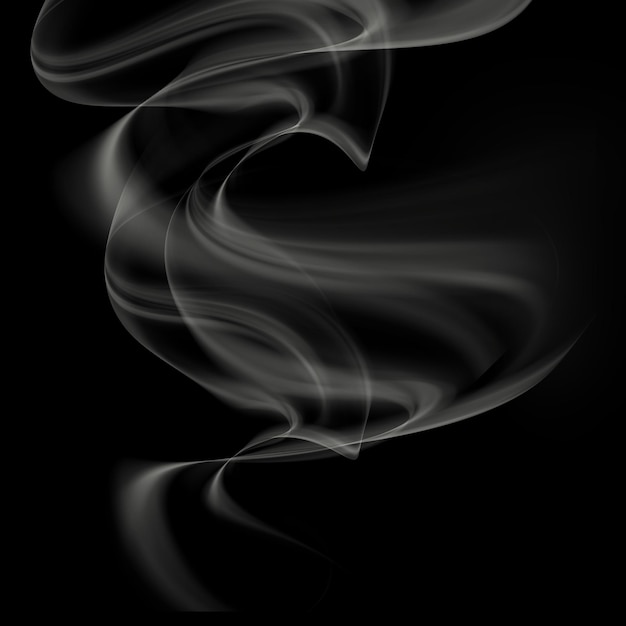 El humo en un fondo transparente