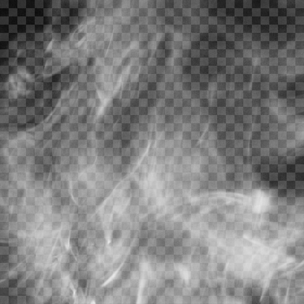 Humo real sobre fondo transparente