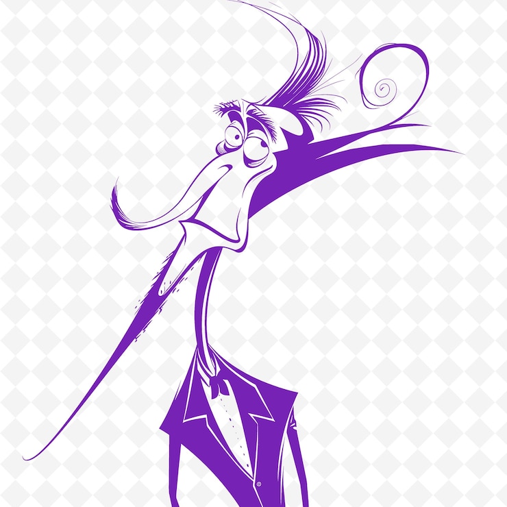 PSD humorístico arte de pared con caricatura en blanco y negro inspirado en b png contorno planos diseños de ilustración
