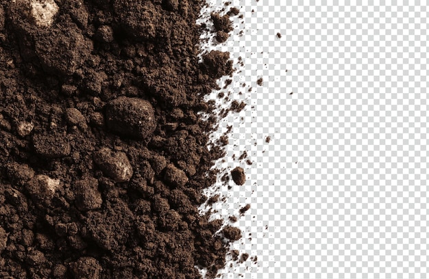humus do solo, pilha de borda do fundo isolada em png branco ou transparente