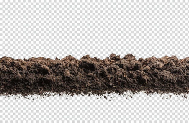 humus do solo, pilha de borda do fundo isolada em png branco ou transparente