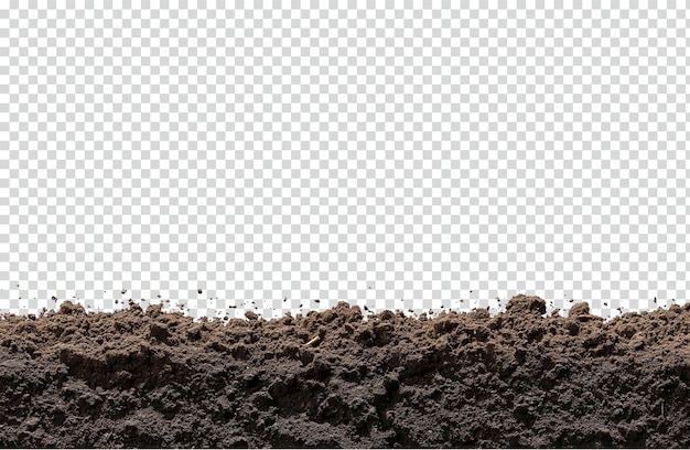 humus do solo, pilha de borda do fundo isolada em png branco ou transparente