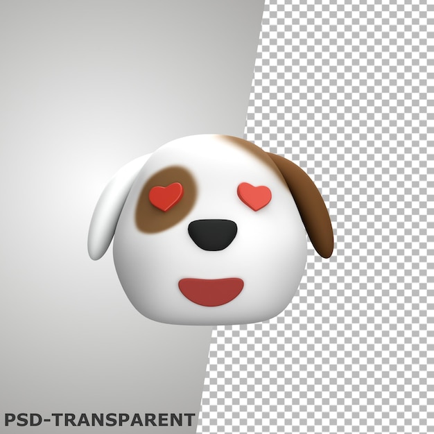 Hund emoji liebesaugen 3d