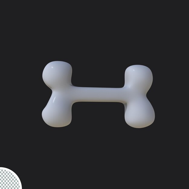 Hundekauknochen 3D-Rendering isoliertes Symbol