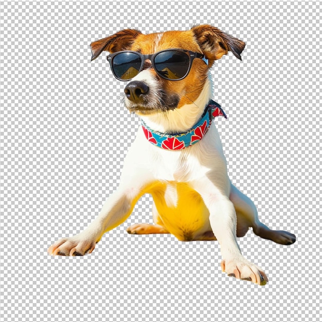 PSD hundporträt mit sonnenbrille