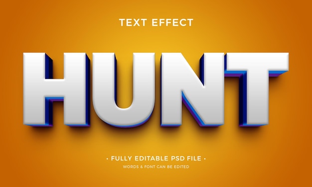 Hunt 3D-bearbeitbarer Texteffekt