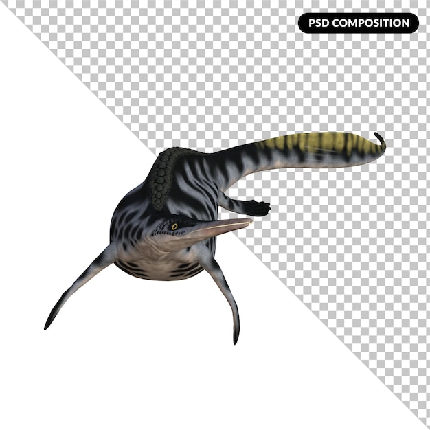 Hupehsuchus dinosaurier isoliert 3d-rendering