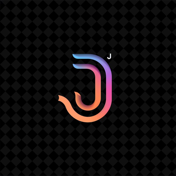 PSD huruf j dengan gaya desain logo abstrak dengan bentuk j menjadi desain vektor logo ilustrasi