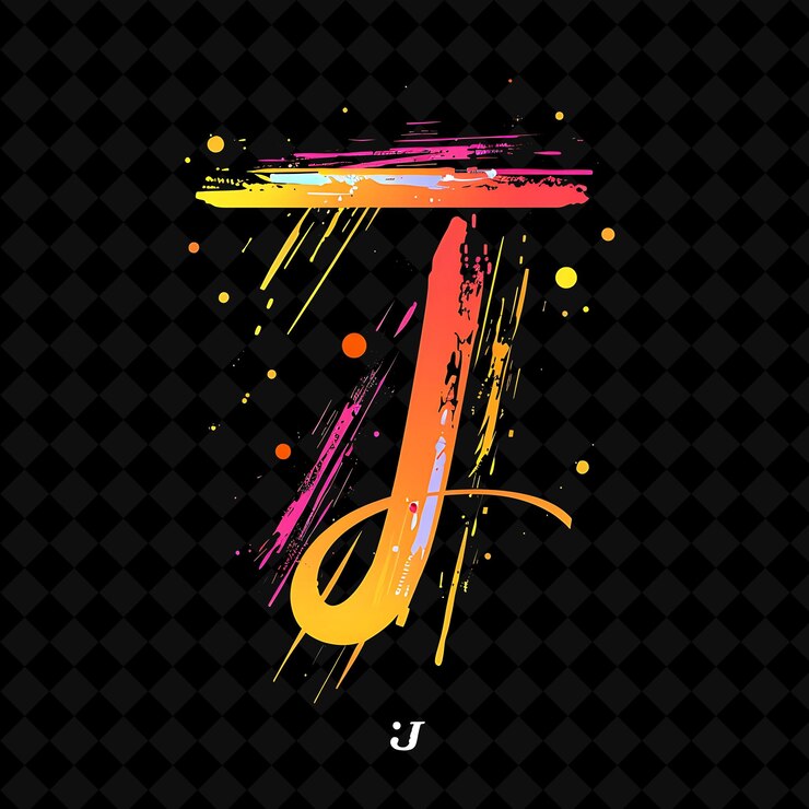 PSD huruf j dengan gaya desain logo digambar tangan dengan desain vektor logo ilustrasi berbentuk j