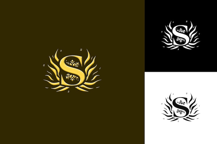 PSD huruf s dengan desain logo arktik dengan gaya berbentuk s ke dalam desain vektor logo ilustrasi