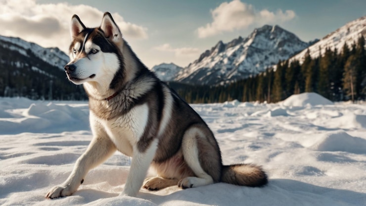 PSD husky com fundo transparente