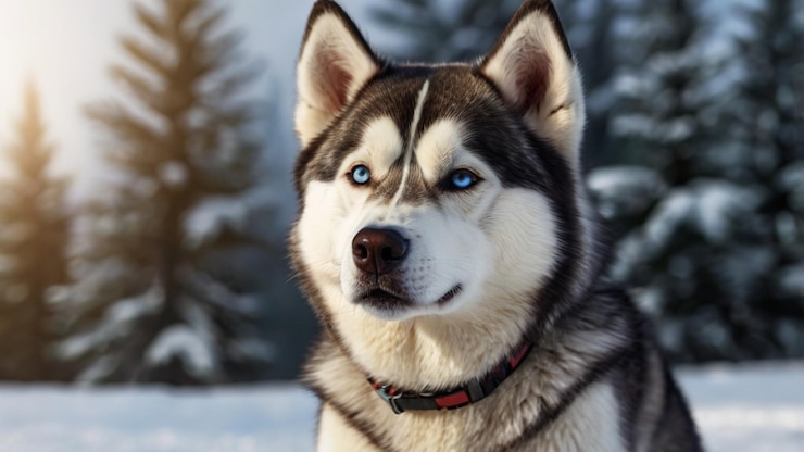 PSD husky con fondo transparente