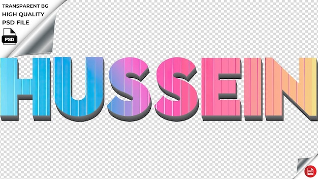 PSD hussein typographie regenbogen farbenfroher text textur psd transparent