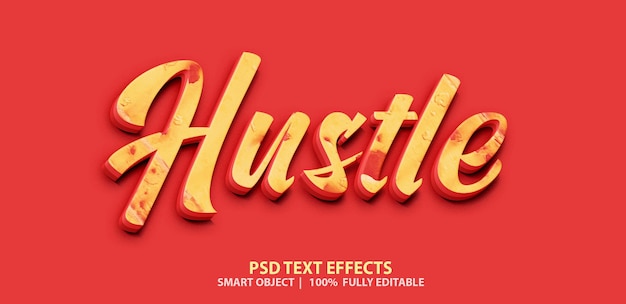 hustle psd editable text effect