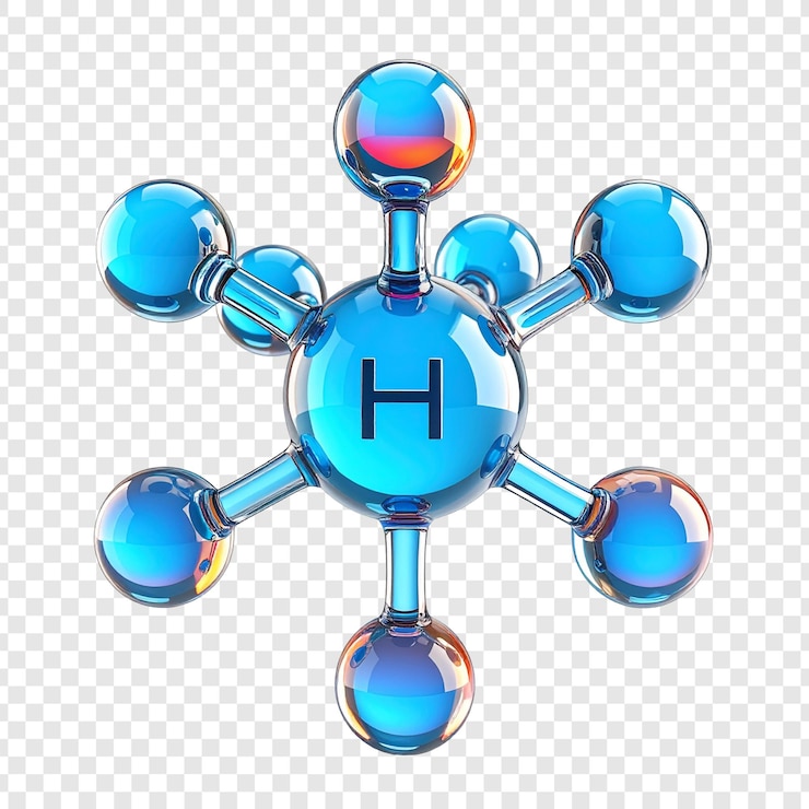 PSD hydrogen molecule illustration scientific image educational graphic 3 d model