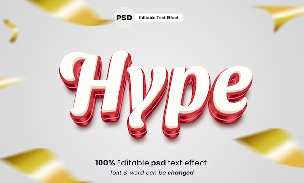 Hype 3d bearbeitbarer psd-Hype-Texteffekt
