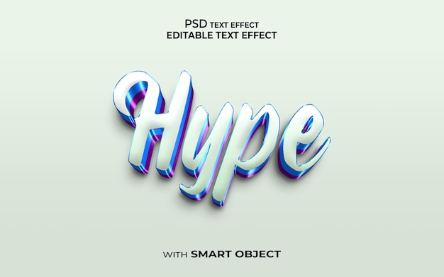 PSD hype-texteffekt 3d-stil mockup 3d