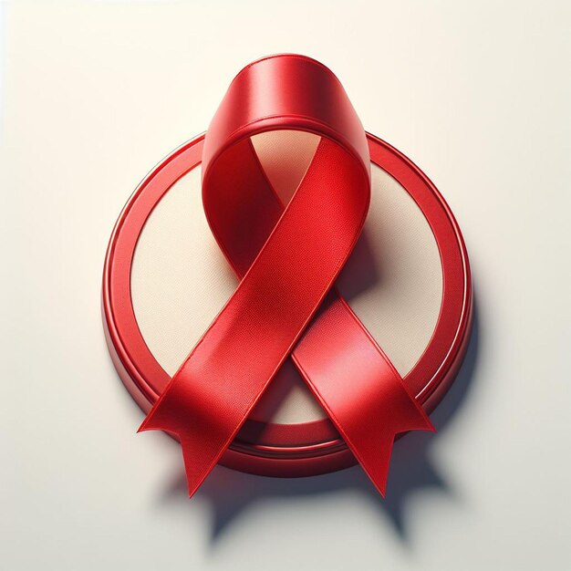 PSD hyper realisitc arte vectorial icono de cinta roja símbolo de cáncer logotipo banderola etiqueta pegada insignia