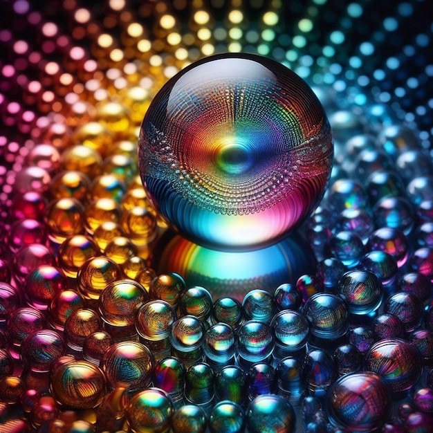 Hyper realisitc vector art colores espectrales colores de luz espectro esfera de vidrio rayo de luz