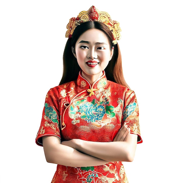 PSD hyper réaliste isolé japonais asiatique blanc souriant fier féminin amical modèle de geisha avatar d'icône