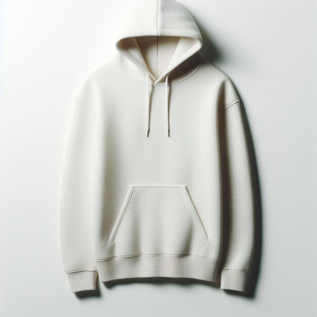 Hyper realistic vector art inverno branco em branco hoodie suéter isolado modelo de pano de fundo branco