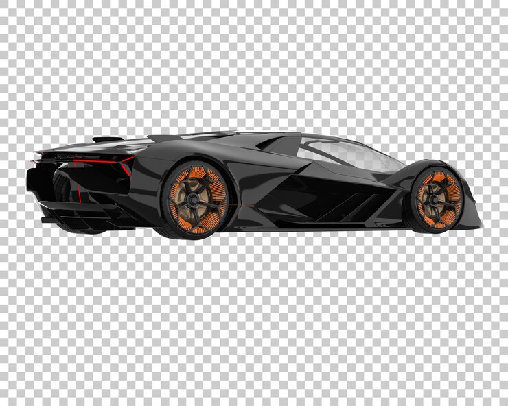 PSD hyperauto auf transparentem hintergrund. 3d-rendering - abbildung