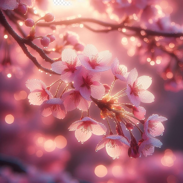 PSD hyperrealista japonês sakura cerejeiras floresce festival de primavera poster de fundo natureza pic