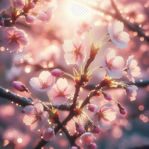 Hyperrealista japonés sakura cerezas en flor festival de primavera fondo póster naturaleza imagen