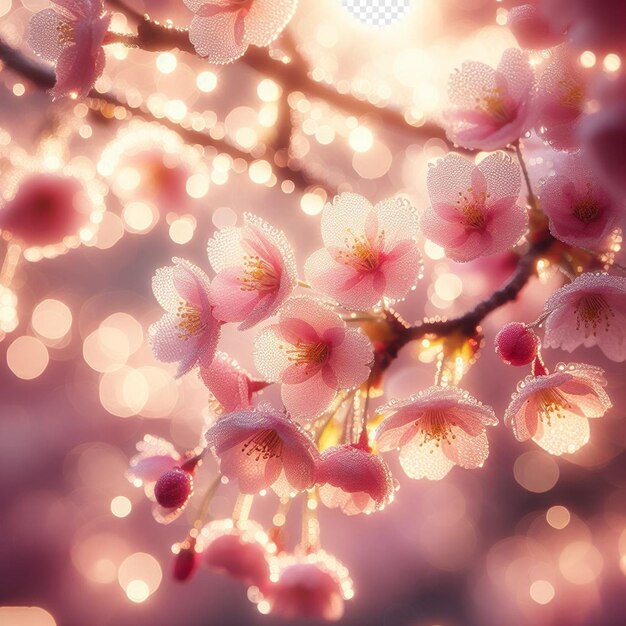 Hyperrealista japonés sakura cerezas en flor festival de primavera fondo póster naturaleza imagen