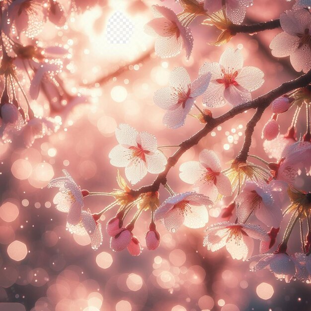 PSD hyperrealista japonés sakura cerezas en flor festival de primavera fondo póster naturaleza imagen