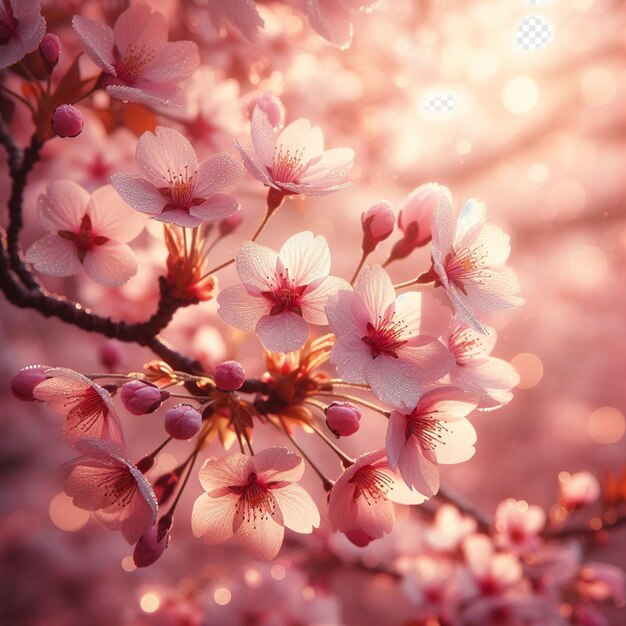 Hyperrealista japonés sakura cerezas en flor festival de primavera fondo póster naturaleza imagen