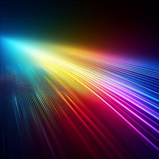 PSD hyperrealistische holographische prismatische regenbogenfarben lichtspektrum strahl hintergrund