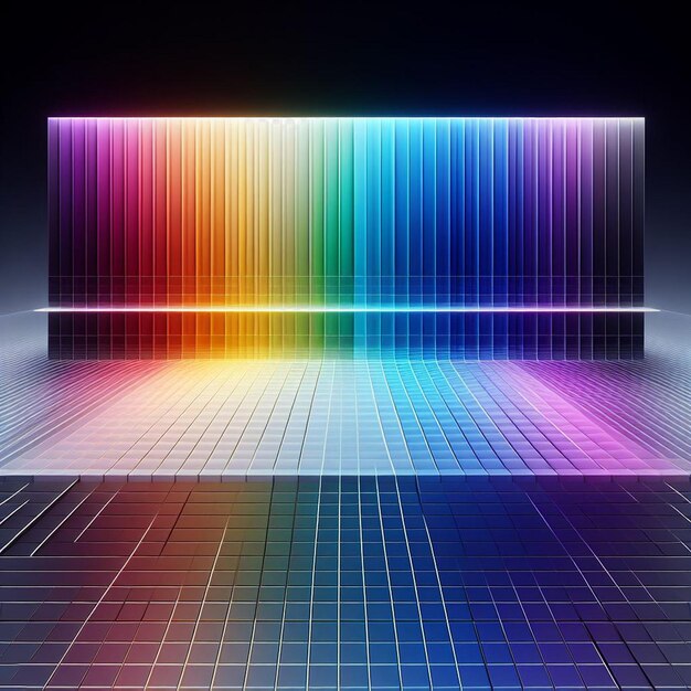 Hyperrealistische holographische prismatische regenbogenfarben lichtspektrum strahl hintergrund