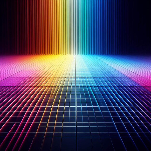PSD hyperrealistische holographische prismatische regenbogenfarben lichtspektrum strahl hintergrund