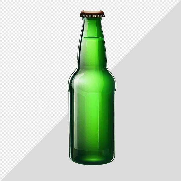 Hyperrealistische illustration glasflasche hopf craft bier getränk isoliert transparenter hintergrund