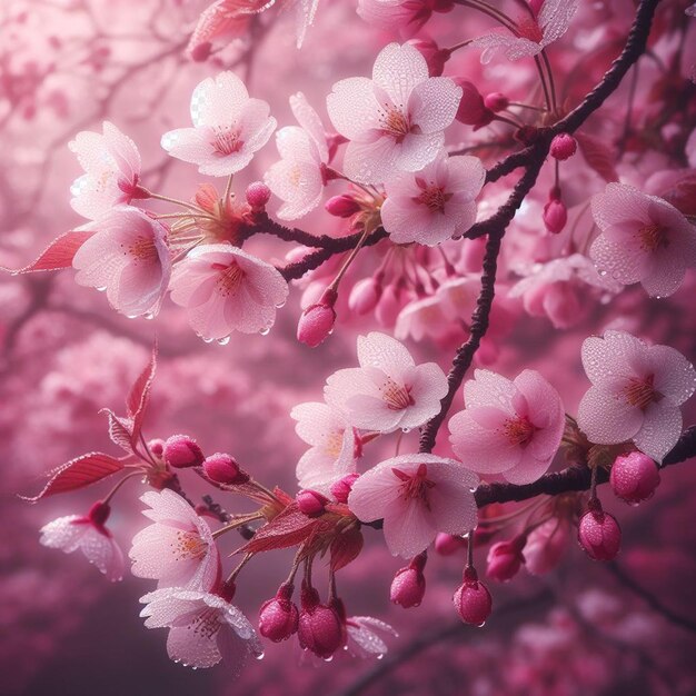 Hyperrealistische japanische sakura kirschblüten frühlingsfest hintergrund poster natur bild