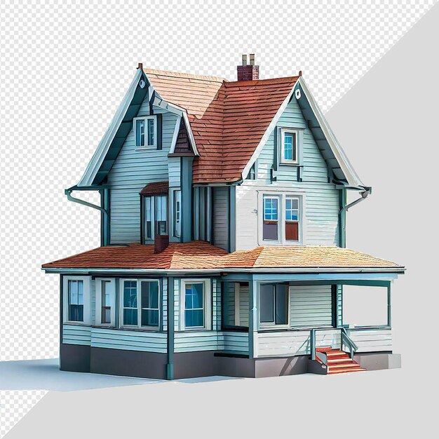 Hyperrealistische vektorillustration eines hauses, das auf einem transparenten hintergrund isoliert ist