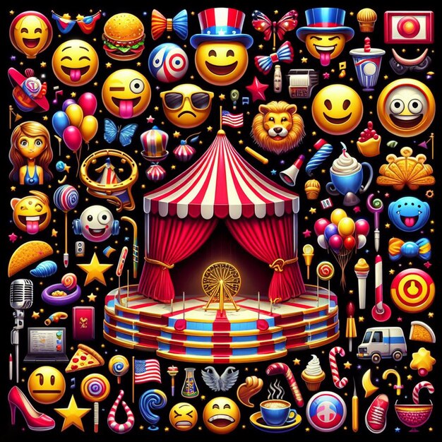 PSD hyperrealistische vektorkunst farbenfrohe trendige emoji-emoticon-lächelnde illustration