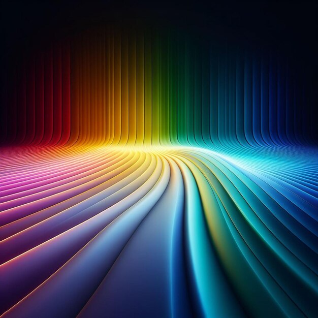 Hyperrealistische vektorkunst farbenfroher regenbogen lichtspektrum glaskugel balken tapete hintergrund