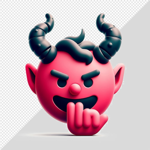 PSD hyperrealistische vektorkunst illustration teufel krampus emoticon emoji avatar durchsichtiger hintergrund